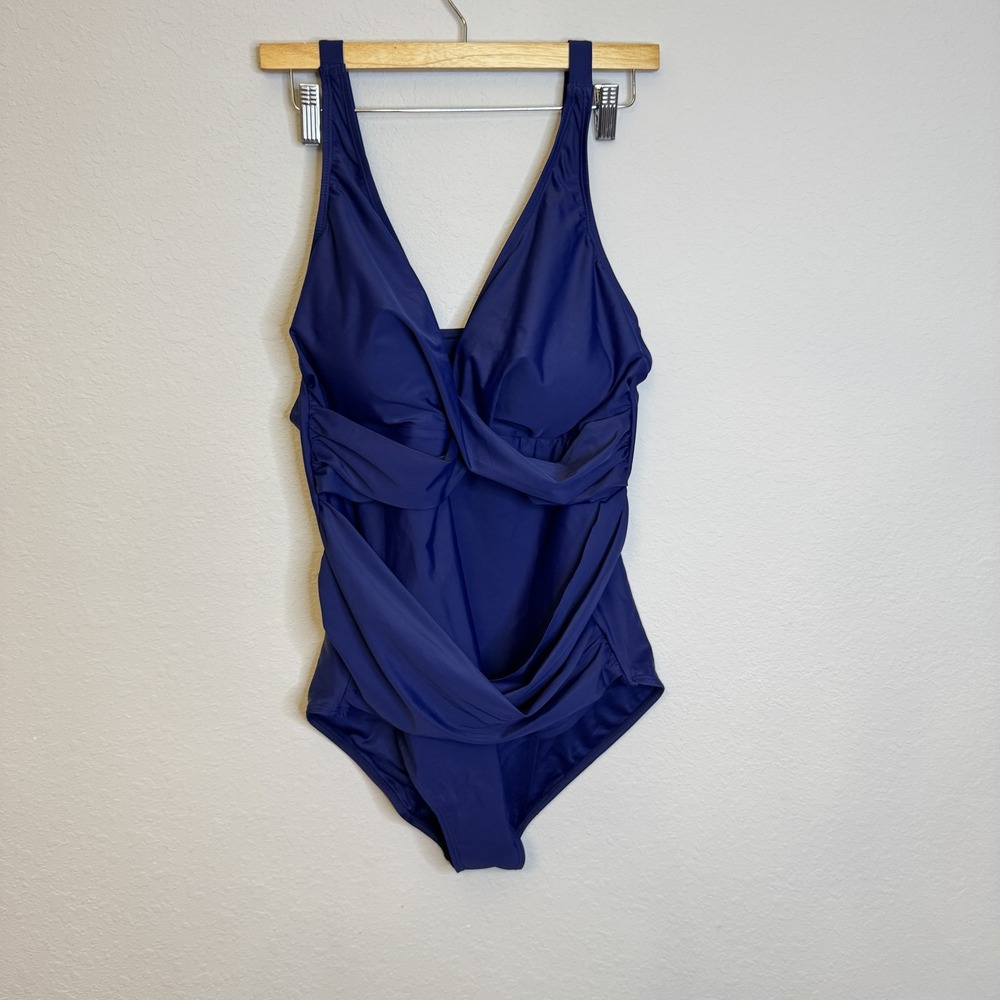 Smismivo One Piece Swimsuit Womens 2XL Ruched Tummy Control Bathing Suit New‎